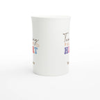Personalise - Teaching Fills My Heart - White 10oz Porcelain Slim Mug Personalised Porcelain Mug