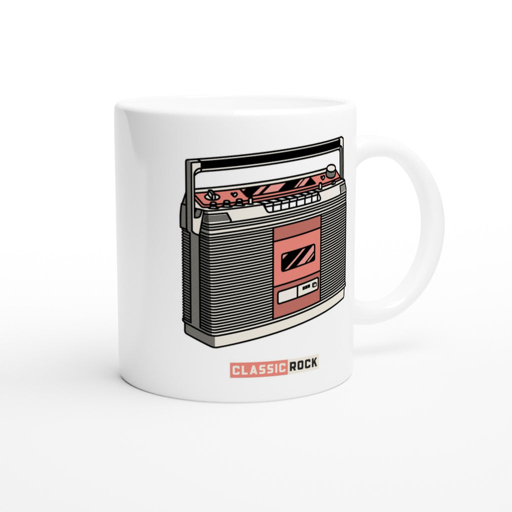 Classic Rock, Cassette Player - White 11oz Ceramic Mug White 11oz Mug Globally Fulfilled Music Retro