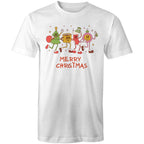Crazy Christmas Characters - Mens T-Shirt White Mens Christmas T-shirt Christmas Printed In Australia