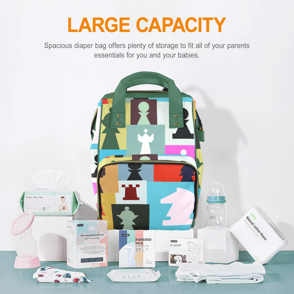 Colourful Chess - Multi-Function Backpack, Nappy / Diaper Bag
