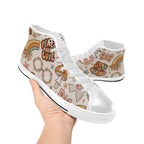 Peace And Love Kids High Top Canvas Shoes