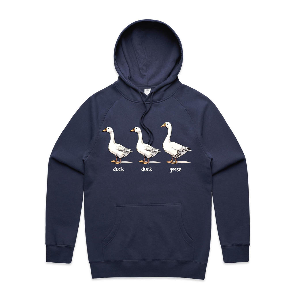 Duck Duck Goose - Mens Hoodie Midnight Blue Mens Hoodie animal Printed In Australia