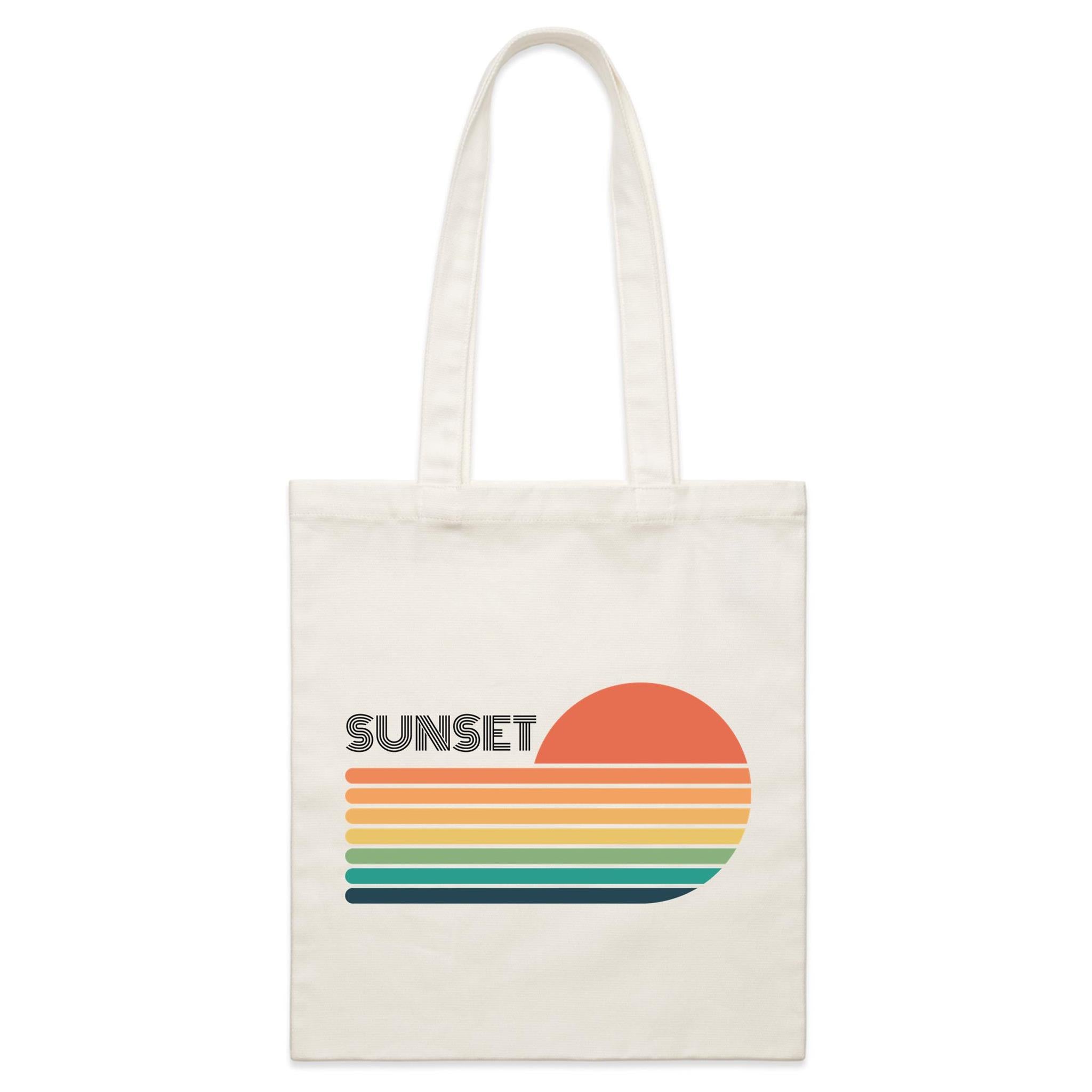 Retro Sunset - Parcel Canvas Tote Bag Default Title Small Tote Bag Printed In Australia Retro Summer Surf