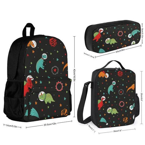 Astronaut Dinosaurs - Three Piece Backpack Set