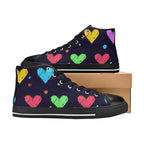 Colourful Hearts - Kids' High Top Canvas Shoes Kids High Top Canvas Shoes Love Printed Offshore