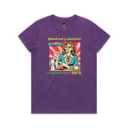 Retro Coffee Woman Women's AS Colour T-shirt Purple Womens T-shirt Coffee Printed In Australia Retro