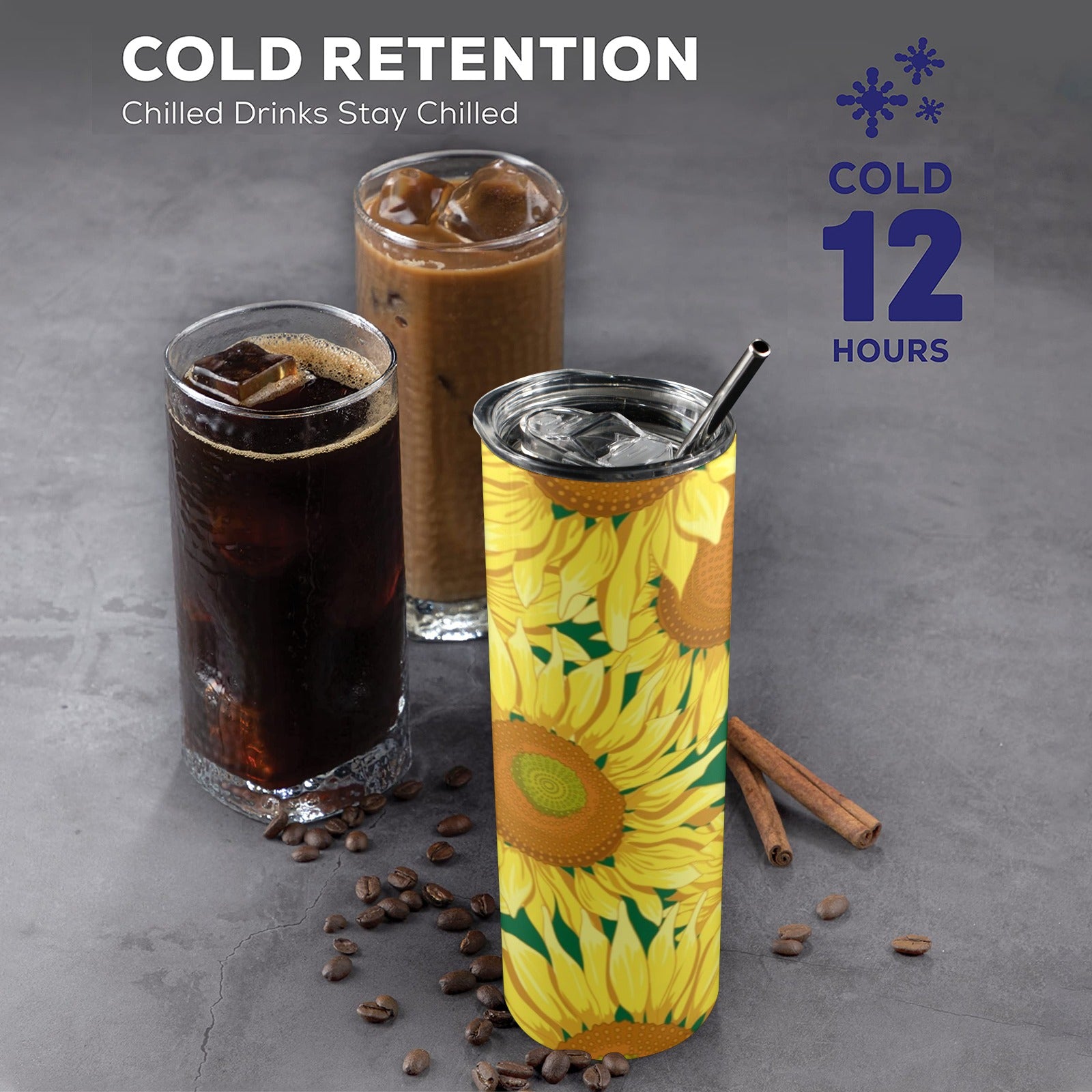 Sunflowers 20oz Tall Skinny Tumbler with Lid and Straw