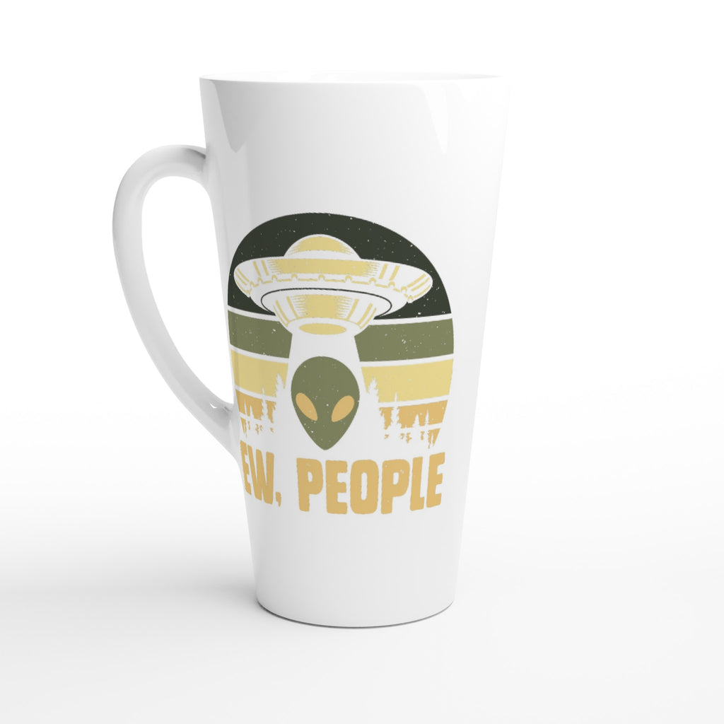 Alien Ew, People - White Latte 17oz Ceramic Mug Default Title Latte Mug Globally Fulfilled Sci Fi