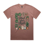 Mind Your Plants AS Colour Heavy Faded Tee Unisex Faded pink Heavy Faded T-shirt Plants Printed In Australia