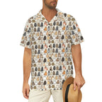 Lots Of Cats Men's Short Sleeve Hawaiian Shirt Men's Hawaiian Shirt (New) animal Printed Offshore