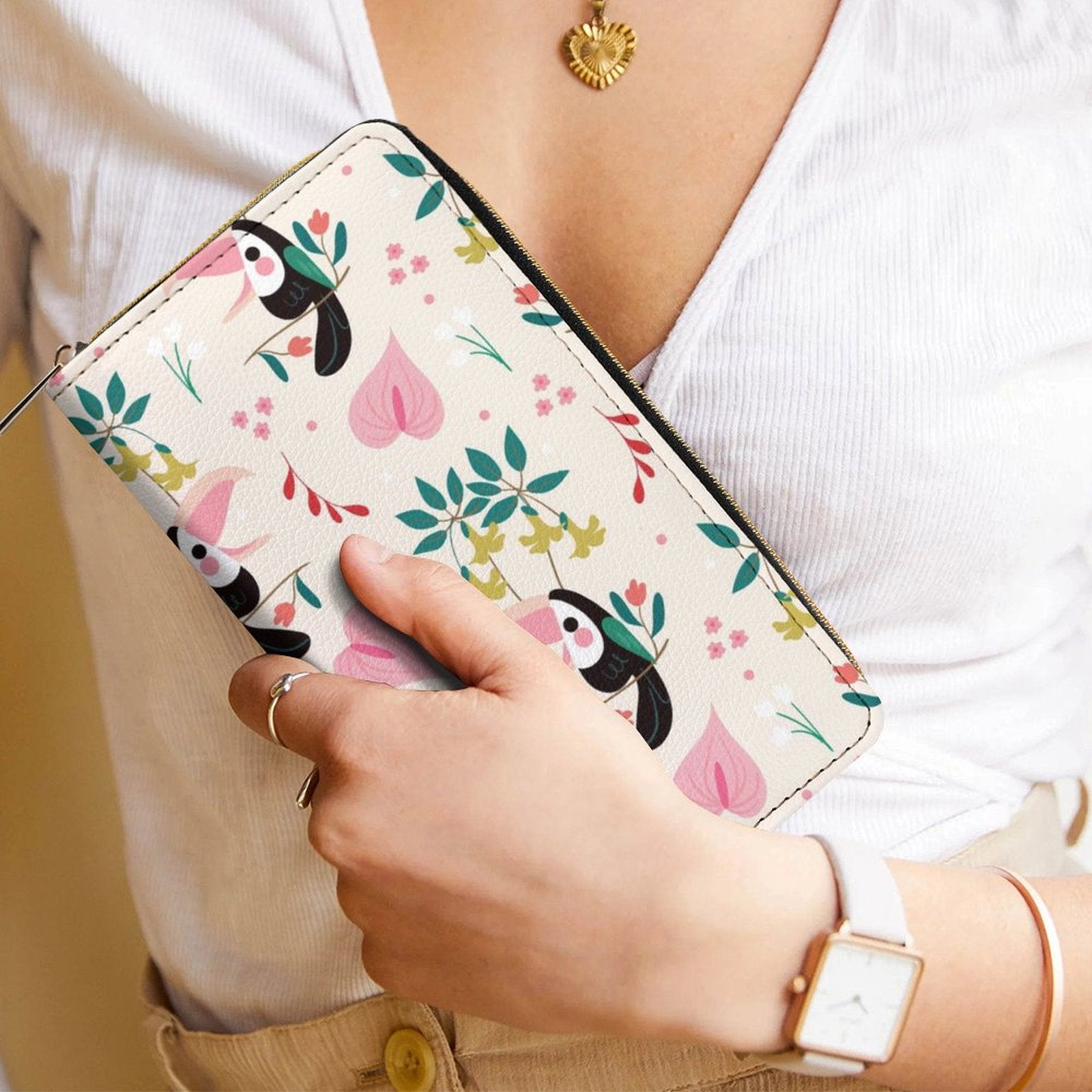 Toucans In Pink - PU Leather Wallet