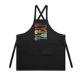 Retro Guitars AS Colour Carrie Apron Black One Size Apron Music Printed In Australia Retro