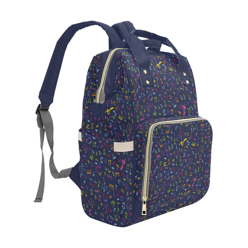 Music Notes - Multi-Function Backpack, Nappy / Diaper Bag