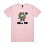 Cell-fie Cell Selfie Men's AS Colour T-shirt Pink Mens T-shirt Printed In Australia Science