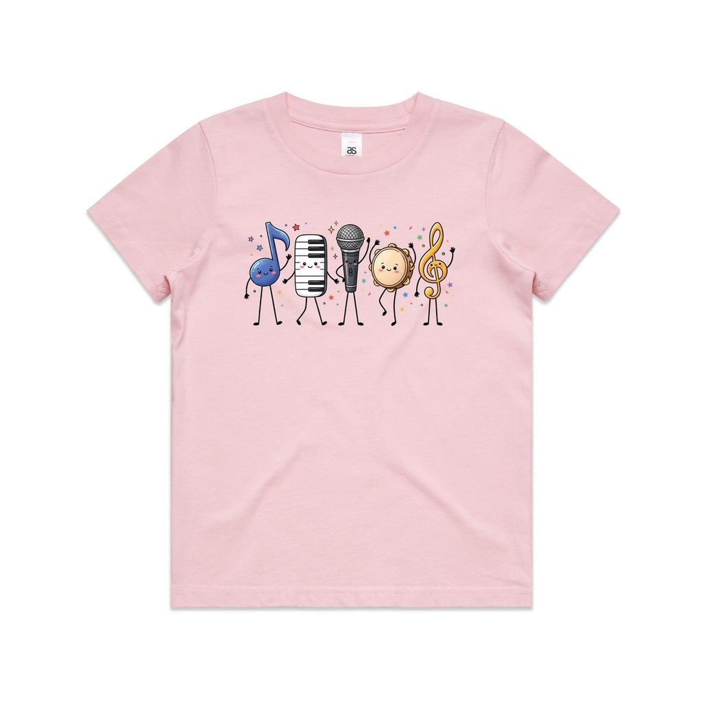 Cute Music Characters Kids AS Colour T-shirt