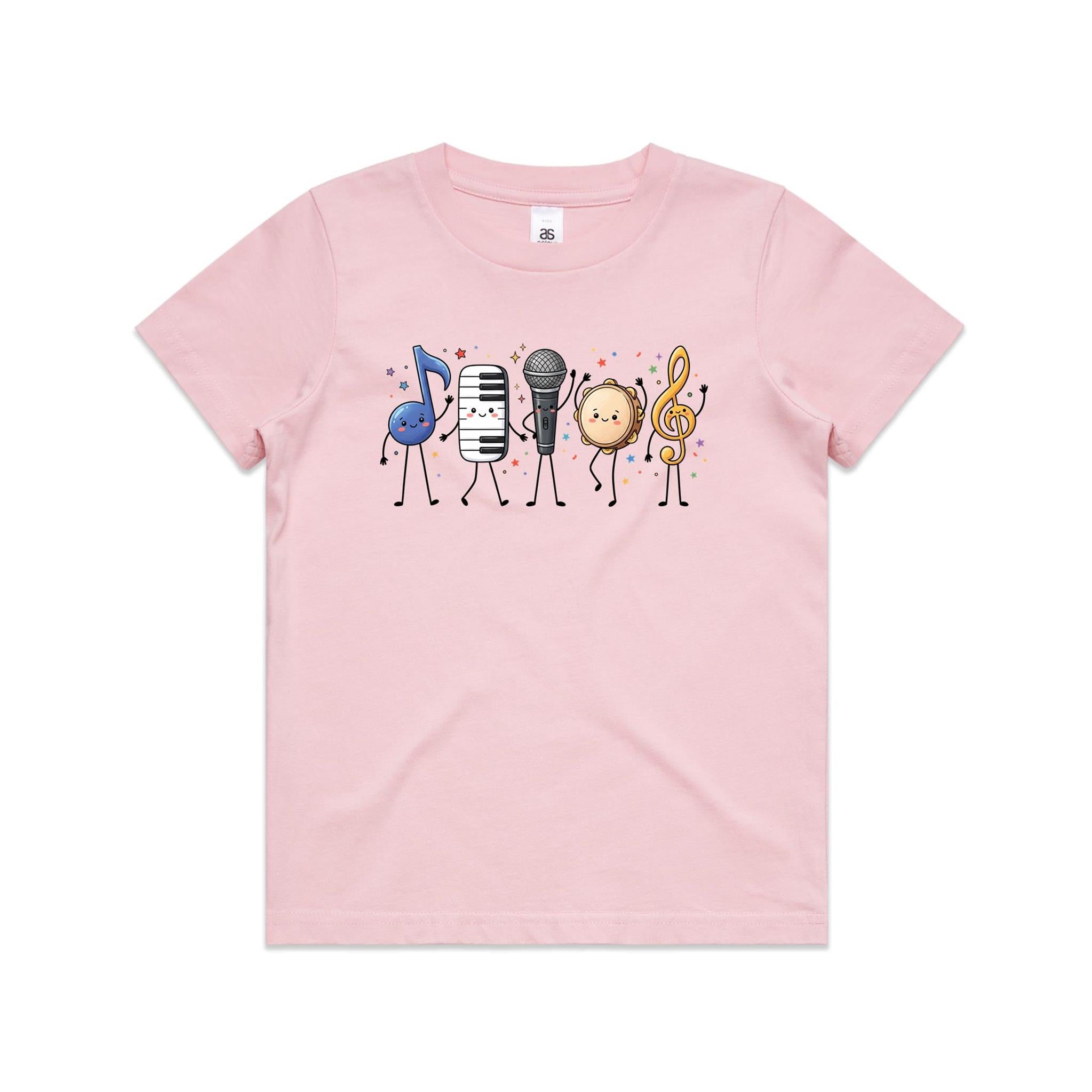 Cute Music Characters Kids AS Colour T-shirt