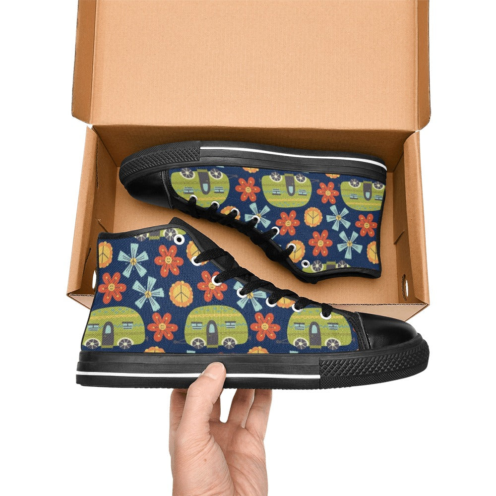 Hippie Caravan - Men's High Top Canvas Shoes