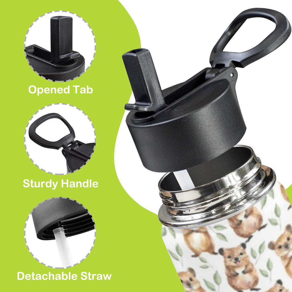 Quokkas 12oz Kids Water Bottle with Straw Lid