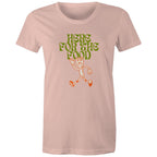 Here For The Food - Womens T-shirt Pale Pink Womens T-shirt Food Printed In Australia