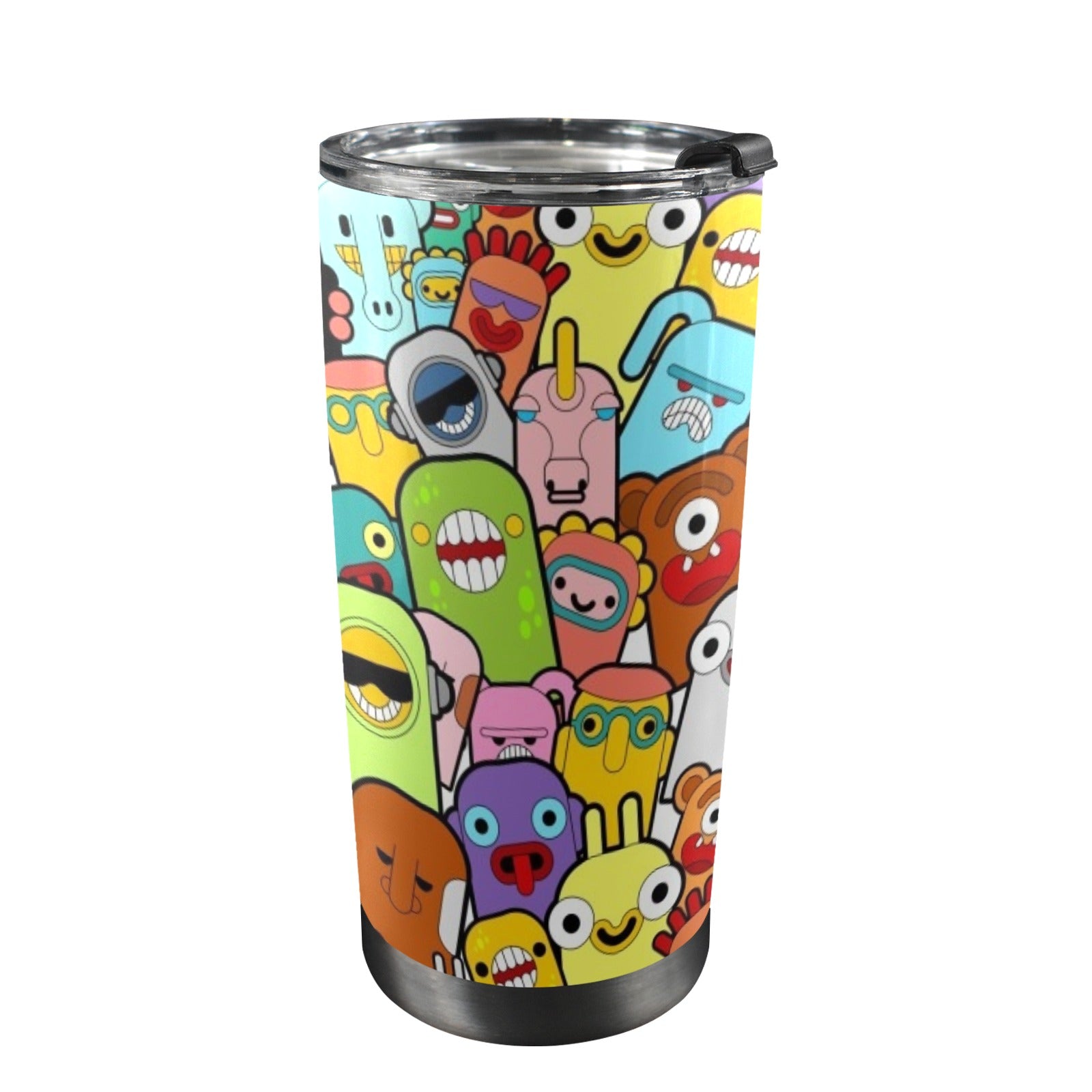 Happy Monsters - 20oz Mobile Tumbler with Lid (Black Lock)