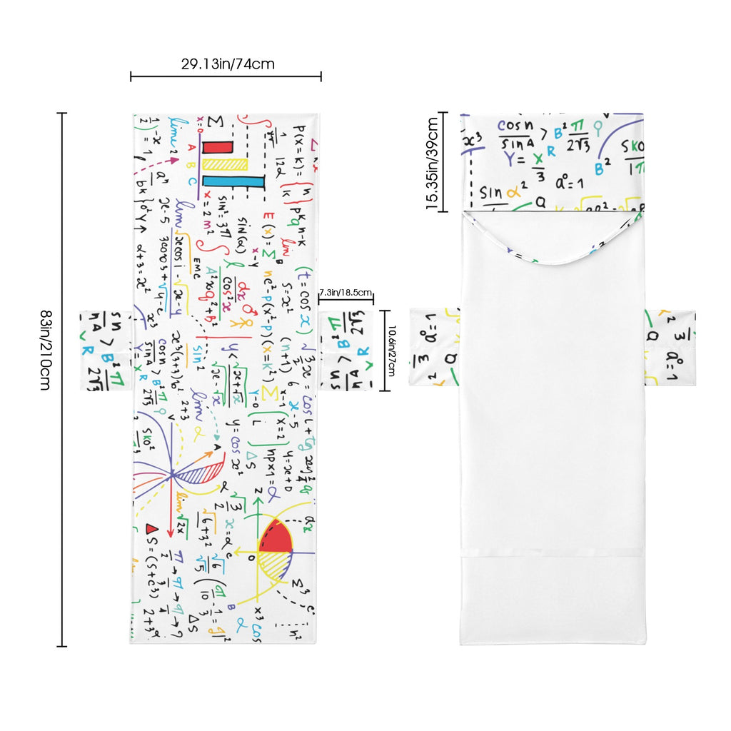 Colourful Maths Formulas Beach Chair Towel Cover with Side Pockets