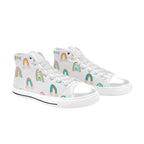 Cloud Rainbows - Kids High Top Canvas Shoes