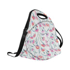 Pink Eucalyptus Flowers Neoprene Lunch Bag/Large (Model 1669) Neoprene Lunch Bag Plants Printed Offshore