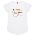 I Just Need One Cup Of Coffee Women's AS Colour Scoop Neck T-Shirt White Womens Scoop Neck T-shirt Coffee Printed In Australia