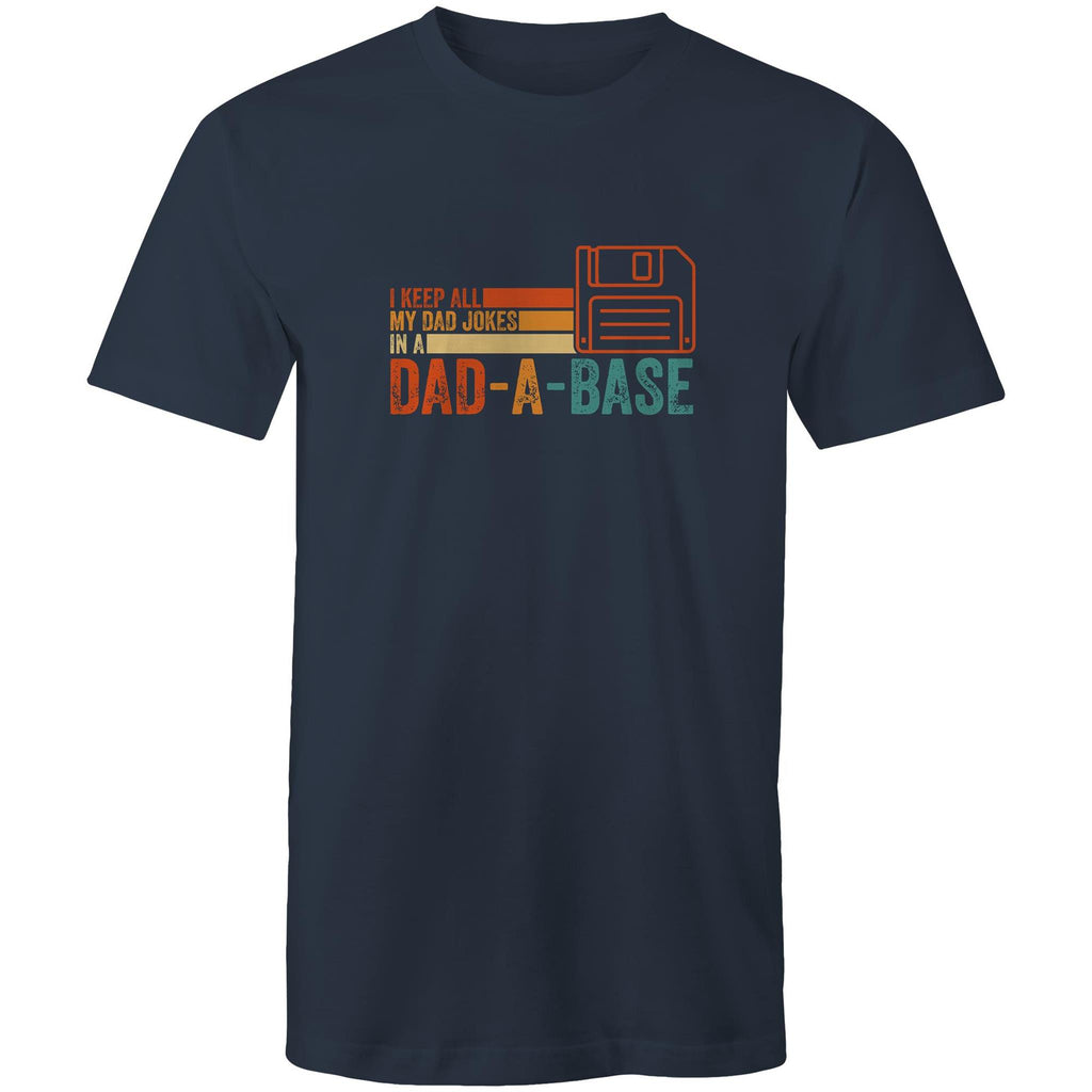 Dad Jokes Dad-A-Base - Mens T-Shirt Navy Mens T-shirt Dad Printed In Australia Tech