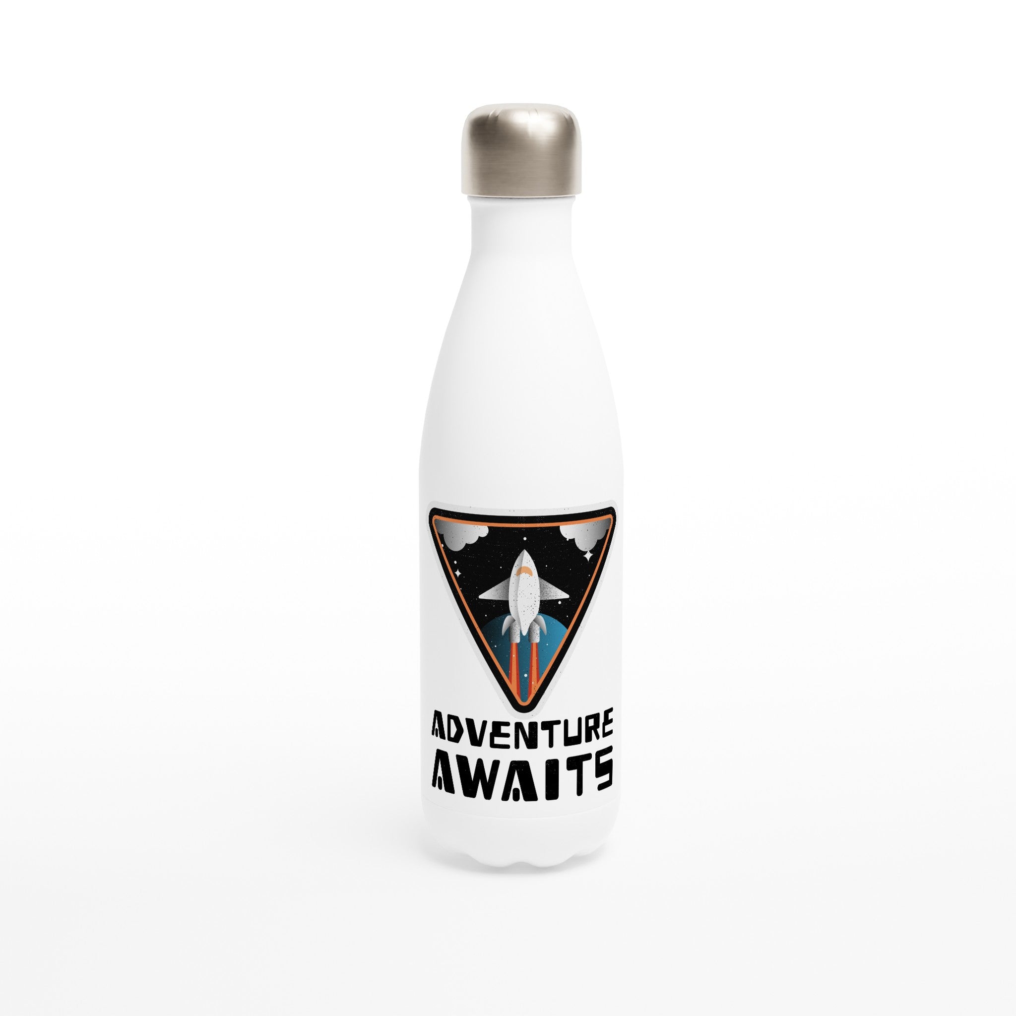 Adventure Awaits - White 17oz Stainless Steel Water Bottle Default Title White Water Bottle Globally Fulfilled kids Space