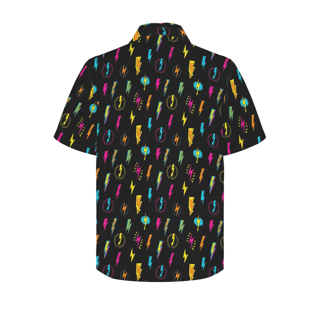 Fun Lightning Men's Short Sleeve Hawaiian Shirt Men's Hawaiian Shirt (New) comic Printed Offshore