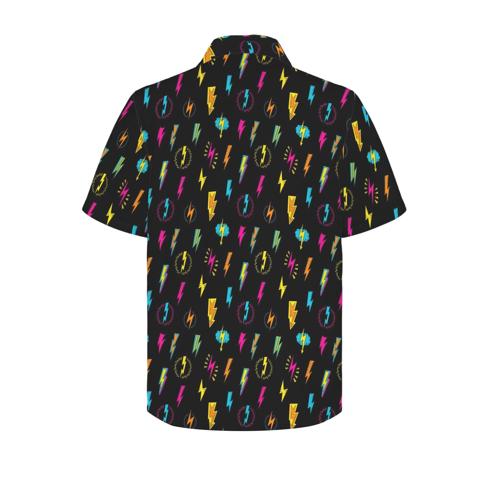 Fun Lightning Men's Short Sleeve Hawaiian Shirt Men's Hawaiian Shirt (New) comic Printed Offshore