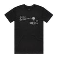 Cat String Theory Physics Men's AS Colour T-shirt Black Mens T-shirt animal Printed In Australia Science