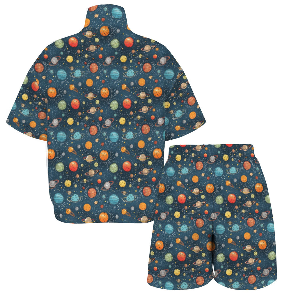 Galaxy Women's Windbreaker Short Set Women's Windbreaker Short Set Printed Offshore Space