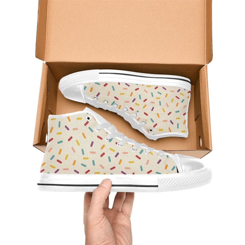 Sprinkles Men's High Top Canvas Shoes Men's Classic High Top Canvas Shoes Printed Offshore
