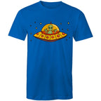 Alien Pizza - Mens T-Shirt Bright Royal Mens T-shirt Food Printed In Australia Sci Fi