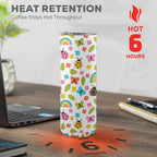 Ladybugs And Rainbows - 20oz Tall Skinny Tumbler with Lid and Straw