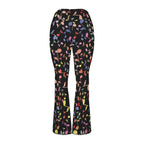 Quavers, Music Notes High Waist Crossover Tummy Control Flare Leggings High Waist Flare Leggings Music Printed Offshore