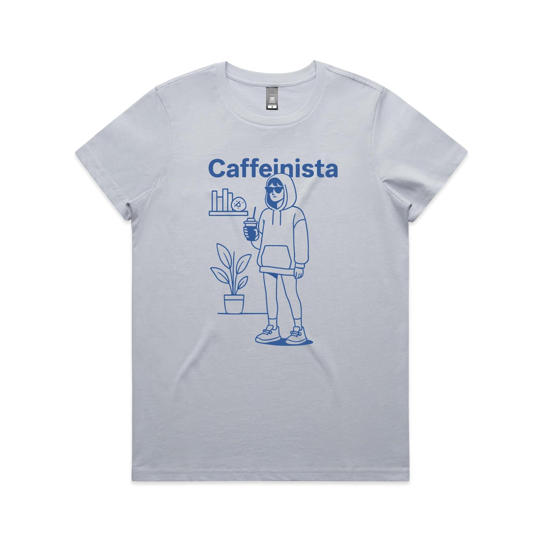 Caffeinista, Caffeine Women's AS Colour T-shirt Powder Womens T-shirt Coffee Printed In Australia