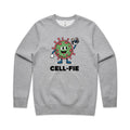 Cell-fie Cell Selfie AS Colour Stencil Crew Sweatshirt Grey Marle Sweatshirt Printed In Australia Science