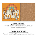 Kindness Matters - Ceramic Coasters (Square) Ceramic Coasters Kindness Printed Offshore