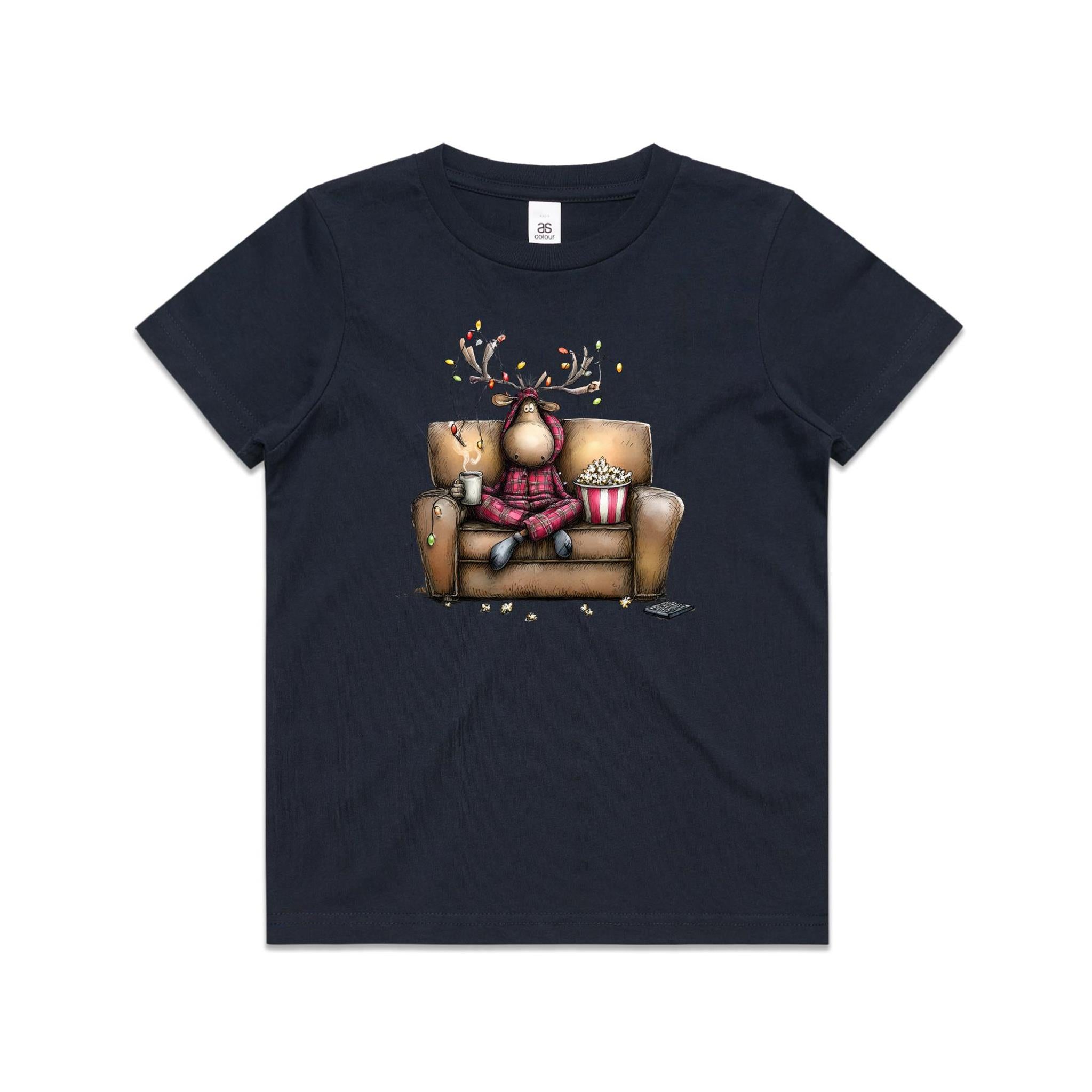 Reindeer, Christmas Movies Watching T-shirt - Kids T-shirt