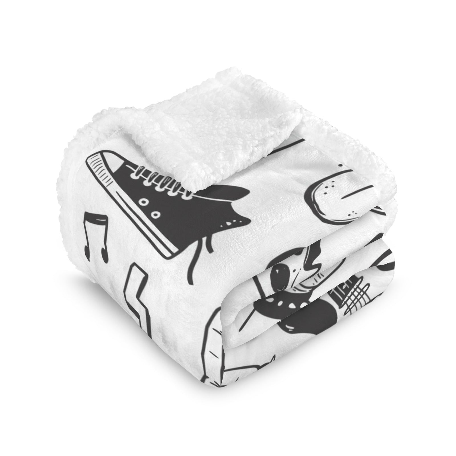 Rock Music - Double-Layer Fleece Blanket 51"x59"