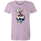 Coffee Skull - Womens T-shirt Lavender Womens T-shirt Coffee Printed In Australia