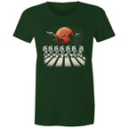 Astronaut Zebra Crossing In Space - Womens T-shirt Forest Green Womens T-shirt Printed In Australia Space