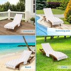 Red Lightning Beach Chair Towel Cover with Side Pockets