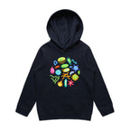 Under The Microscope - Kids Hoodie Navy Kids Hoodie Printed In Australia