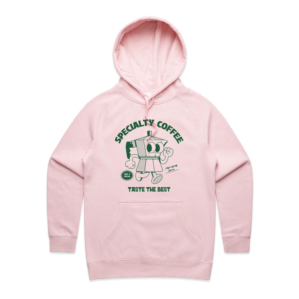 Specialty Coffee - Womens Hoodie Pink Womens Hoodie Coffee Printed In Australia