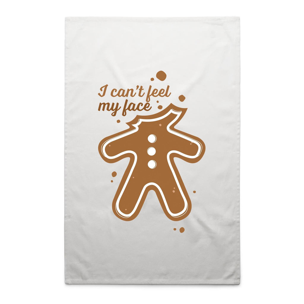 Gingerbread, I Can't Feel My Face - AS Colour Tea Towel White One Size Christmas Tea Towel Christmas Printed In Australia