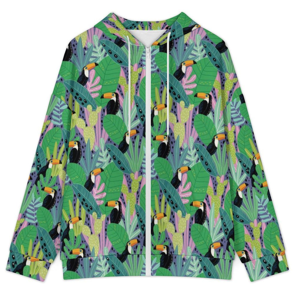 Bright Toucans Women's Full-Zip Hoodie